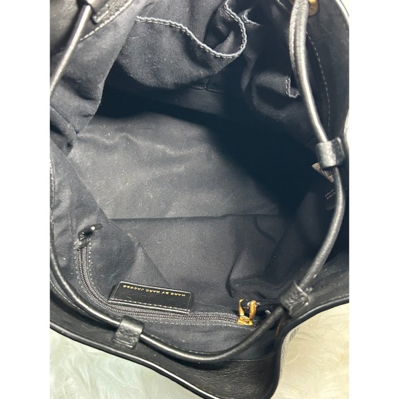 Marc by Marc Jacobs Black Leather Bucket Bag Standard Supply Workwear Gld Accent - Picture 6 of 11
